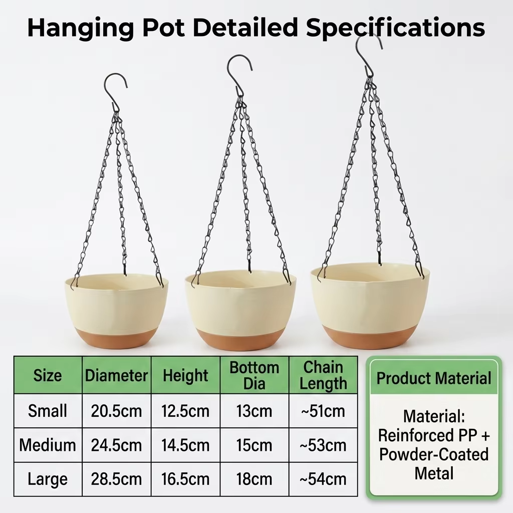 Spider Plant Hanging - Pot Bunga Gantung Dua Warna Modern